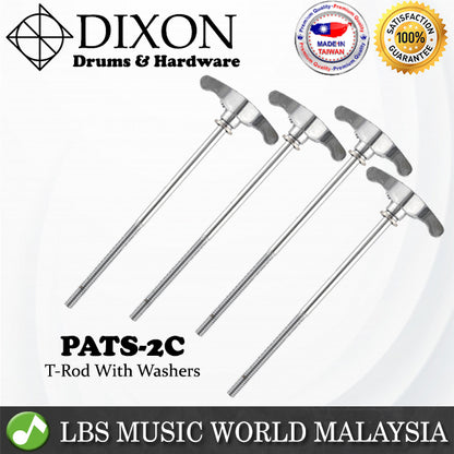 Dixon PATS-2C-HP 4 Piece 110mm Bass Drum Tension Rod With Washer Screw Holder (PATS2CHP)