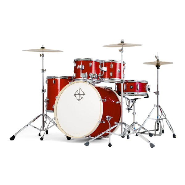 Dixon Spark SP522ACRD Drum Set Complete Standard 5 Piece Drum Kit Bundle Cyclone Red