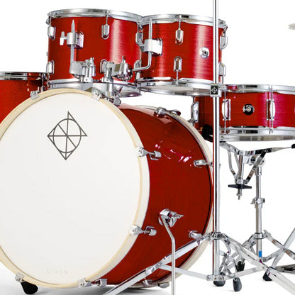 Dixon Spark SP522ACRD Drum Set Complete Standard 5 Piece Drum Kit Bundle Cyclone Red