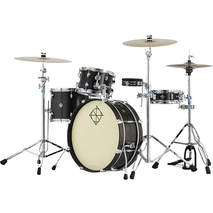 Dixon PODL520PK1BKC Little Roomer 5 Pieces Drum Set Full Package with Hardware and Cymbal - Black Coal