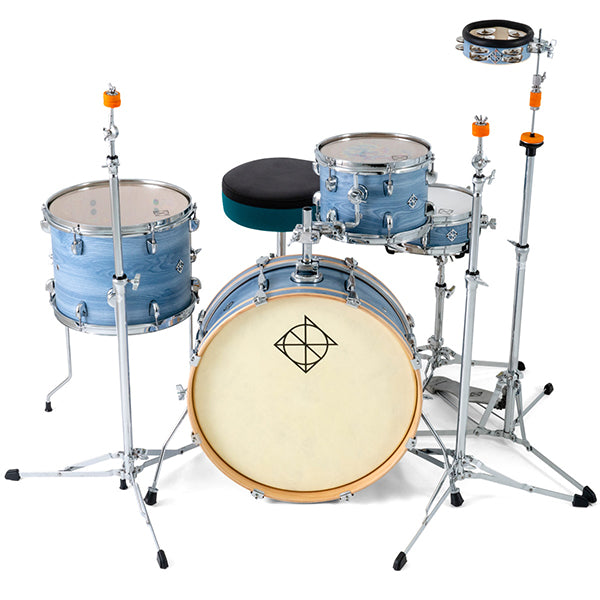 Dixon PODL520PK1CF Little Roomer 5 Pieces  Drum Set Full Package with Hardware and Cymbal - Cerulean Frost