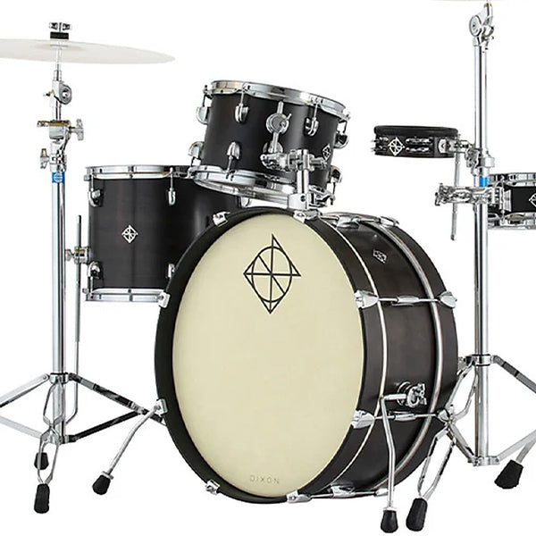 Dixon PODL520PK1BKC Little Roomer 5 Pieces Drum Set Full Package with Hardware and Cymbal - Black Coal