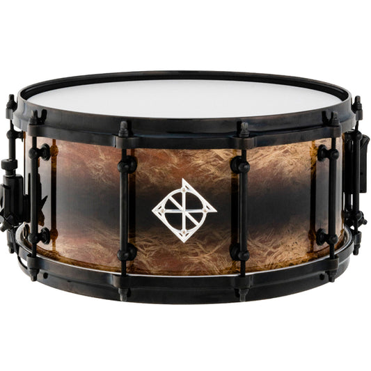 Dixon PDSAN654MRBB-BC 14 X 6.5 Inch Artisan Silkwood Paper Mulberry Tree Snare Drum - Black Reverse Burst