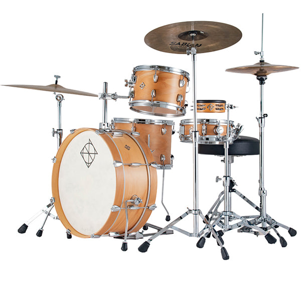 Dixon PODL520PK1SN Little Roomer 5 Pieces  Drum Set Full Package with Hardware and Cymbal - Satin Natural