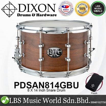 Dixon PDSAN814GBU 14 X 8 Inch Artisan Gregg Bissonette Big Bud Signature Snare Drum - Walnut