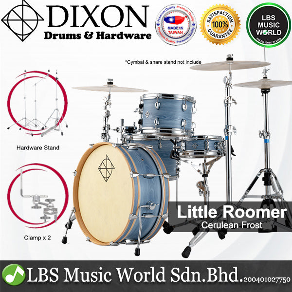 Dixon PODL520PK1CF Little Roomer 5 Pieces  Drum Set Full Package with Hardware and Cymbal - Cerulean Frost
