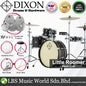 Dixon PODL520PK1BKC Little Roomer 5 Pieces Drum Set Full Package with Hardware and Cymbal - Black Coal