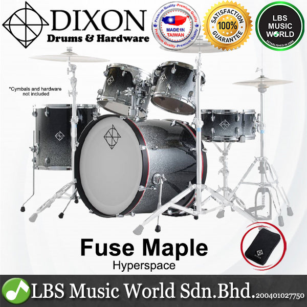 Dixon PODFM522HS Fuse Maple 5 Pieces Acoustic Drum Kit Set - Hyperspace (FM522)