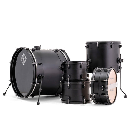 Dixon PODFM522NBG Fuse Maple 5 Pieces Acoustic Drum Kit with Hardware - Ninja Black (FM522)
