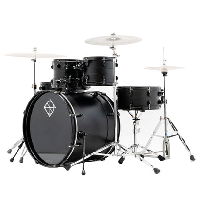 Dixon PODFM522NBG Fuse Maple 5 Pieces Acoustic Drum Kit with Hardware - Ninja Black (FM522)