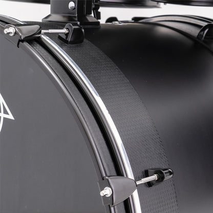 Dixon PODFM522NBG Fuse Maple 5 Pieces Acoustic Drum Kit with Hardware - Ninja Black (FM522)