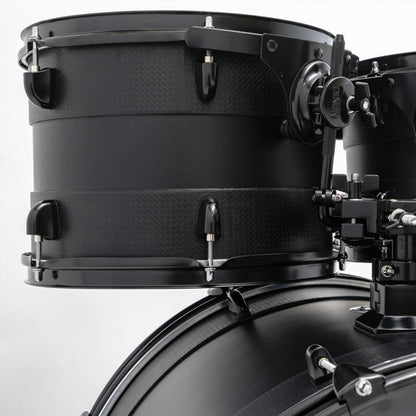 Dixon PODFM522NBG Fuse Maple 5 Pieces Acoustic Drum Kit with Hardware - Ninja Black (FM522)