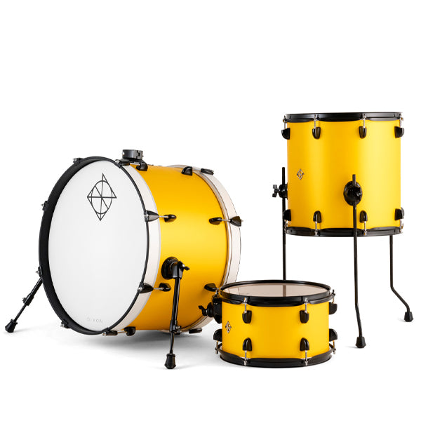 Dixon PODFM522RY Fuse Maple 5 Pieces Acoustic Drum Kit with Hardware - Retro Yellow (FM522)
