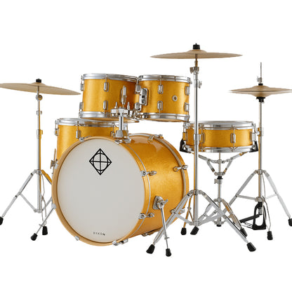 Dixon Spark SP522AMGD Drum Set Complete Standard 5 Piece Drum Kit Bundle Misty Gold