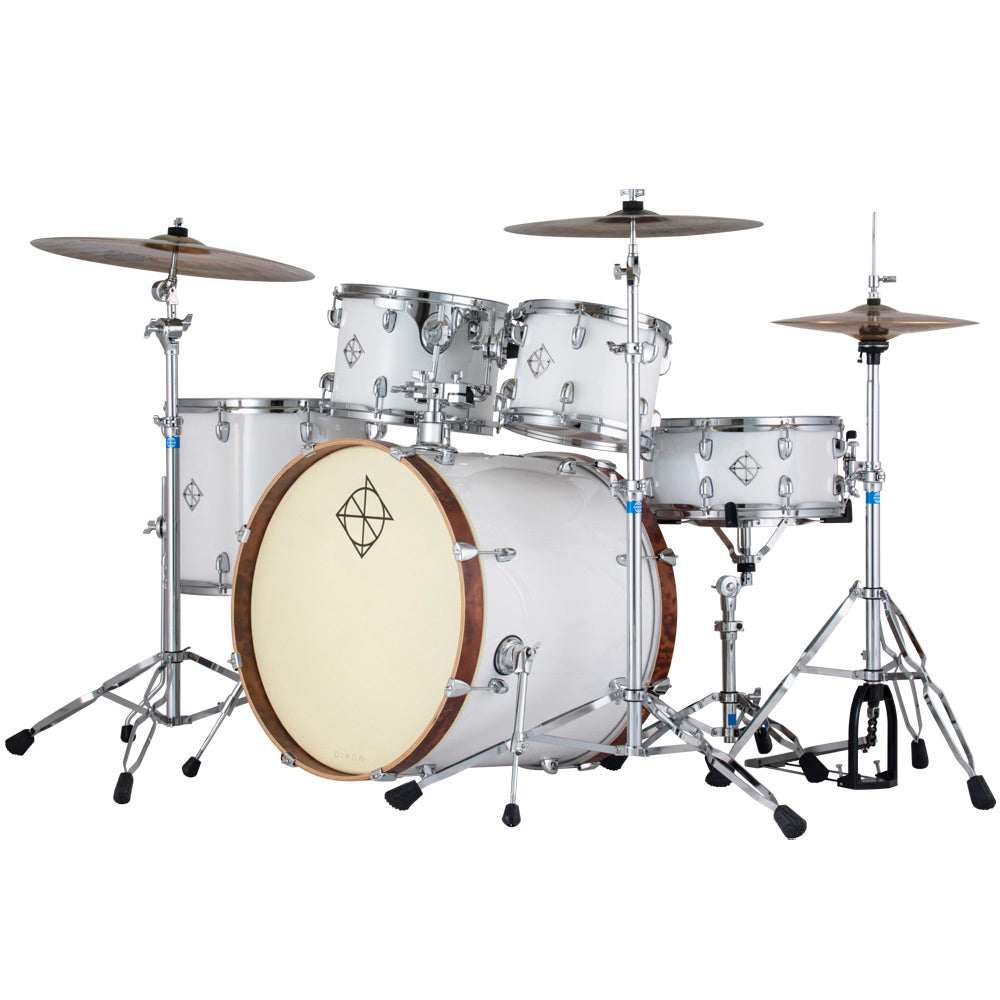 Dixon PODFM522SC Fuse Maple 5 Pieces Acoustic Drum Kit with Hardware - Snow White (FM522)