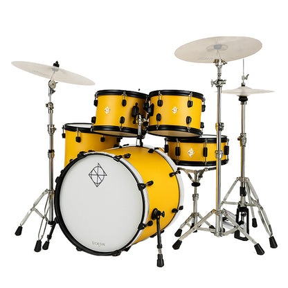 Dixon PODFM522RY Fuse Maple 5 Pieces Acoustic Drum Kit with Hardware - Retro Yellow (FM522)