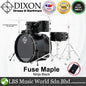 Dixon PODFM522NBG Fuse Maple 5 Pieces Acoustic Drum Kit with Hardware - Ninja Black (FM522)