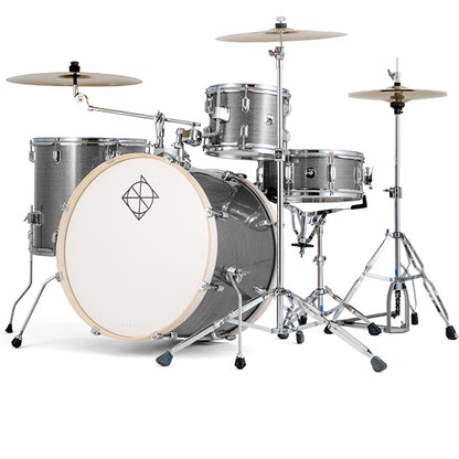 Dixon Spark SP522ASIL Drum Set Complete Standard 5 Piece Drum Kit Bundle Cyclone Silver