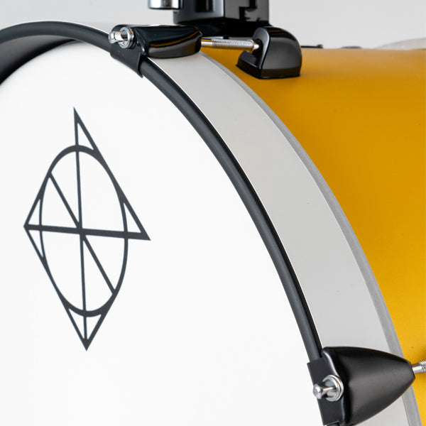 Dixon PODFM522RY Fuse Maple 5 Pieces Acoustic Drum Kit with Hardware - Retro Yellow (FM522)