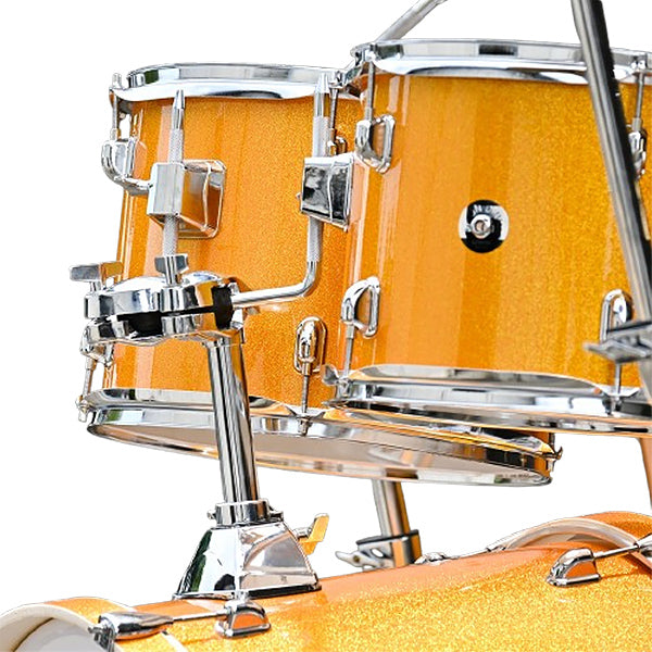 Dixon Spark SP522AMGD Drum Set Complete Standard 5 Piece Drum Kit Bundle Misty Gold