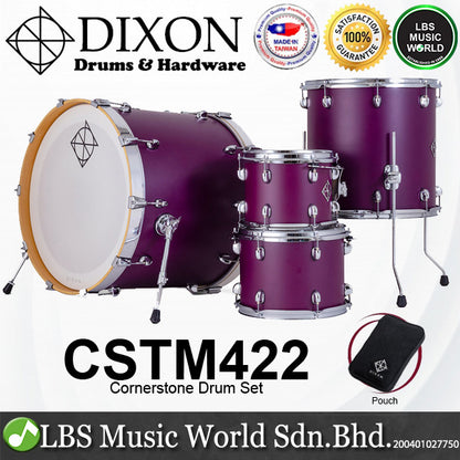 Dixon CSTM422 Cornerstone 4 Pieces Drum Kit Set All Maple Shell (10,12,16,22 Inch)