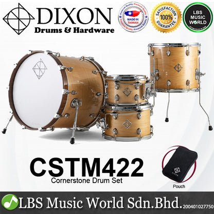Dixon CSTM422 Cornerstone 4 Pieces Drum Kit Set All Maple Shell (10,12,16,22 Inch)