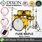 Dixon PODFM522RY Fuse Maple 5 Pieces Acoustic Drum Kit with Hardware - Retro Yellow (FM522)