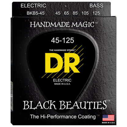 DR Strings BKB5-45 Black Beauties Coated Steel 5 String Bass Guitar - Medium (45-125)