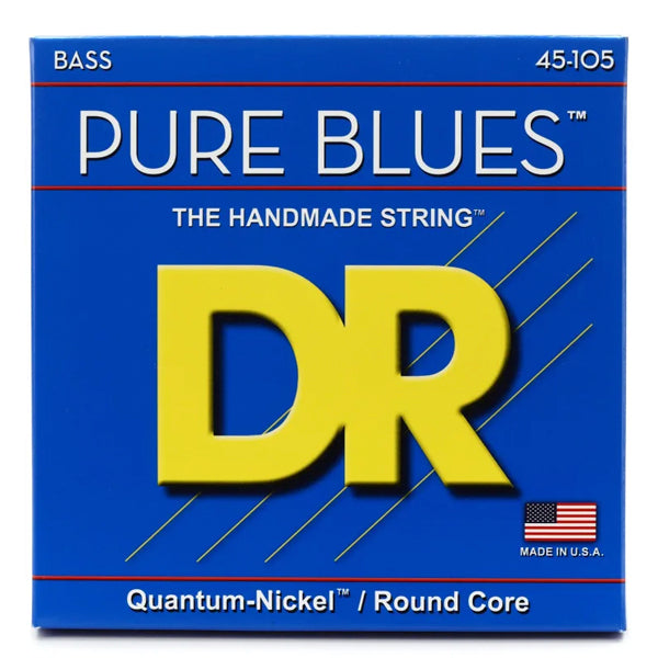 DR Strings PB-45 Pure Blues Quantum Nickel Round Core Bass Guitar Strings - Medium (45-105)