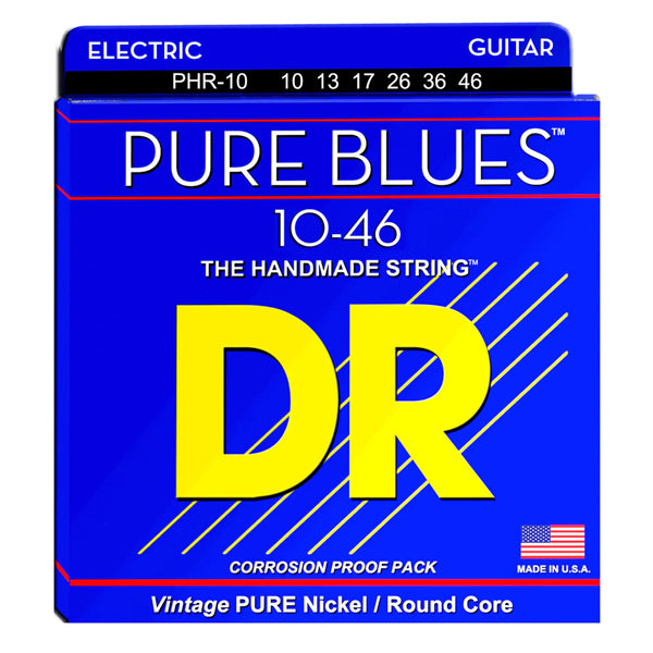 DR Strings PHR-10 Pure Blues Vintage Nickel Electric Guitar Strings - Medium (10-46)