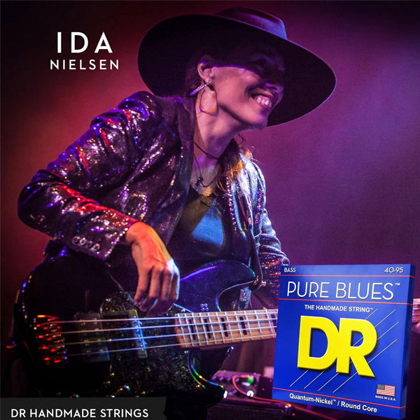 DR Strings PB-45 Pure Blues Quantum Nickel Round Core Bass Guitar Strings - Medium (45-105)