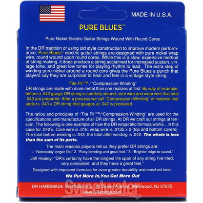 DR Strings PHR-11 Pure Blues Nickel Plated Electric Guitar Strings - Heavy 11-50 (PHR11)