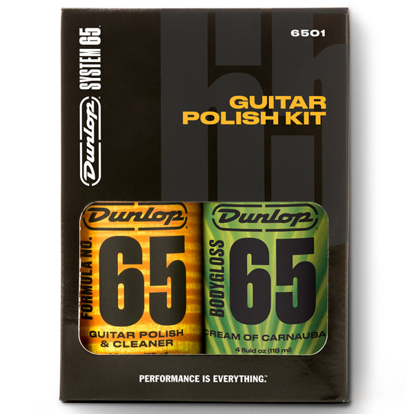 Jim Dunlop 6501 Formula 65 Guitar Polish Kit Polish, Cleaner and Gloss with Cloth - 4oz
