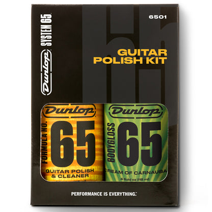 Jim Dunlop 6501 Formula 65 Guitar Polish Kit Polish, Cleaner and Gloss with Cloth - 4oz