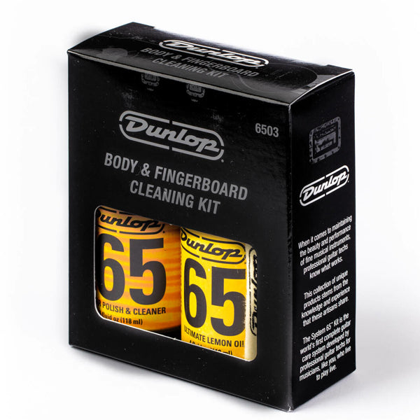 Jim Dunlop 6503 System 65 Guitar Cleaner Polish and Lemon Oil Fingerboard Cleaning Kit with Cloth