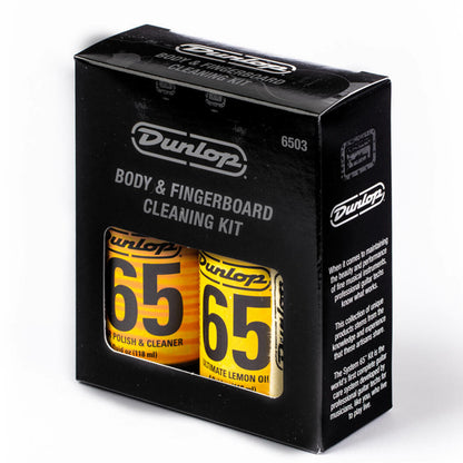 Jim Dunlop 6503 System 65 Guitar Cleaner Polish and Lemon Oil Fingerboard Cleaning Kit with Cloth