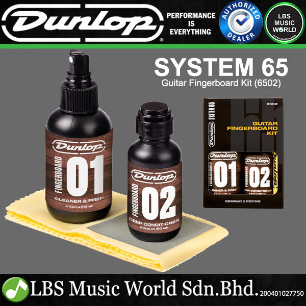 Jim Dunlop 6502 System 65 Guitar Fingerboard Kit, Cleaner, Conditioner Oil with Cloth
