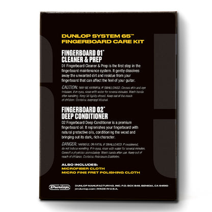 Jim Dunlop 6502 System 65 Guitar Fingerboard Kit, Cleaner, Conditioner Oil with Cloth