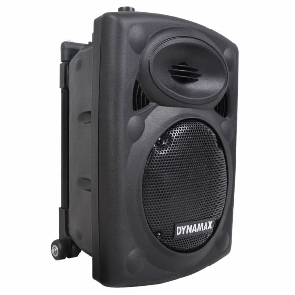 Dynamax PRO101D 250 Watt 10 Inch Active Bluetooth Portable Speaker System with 2 Wireless Handheld Microphone (PRO101 D)