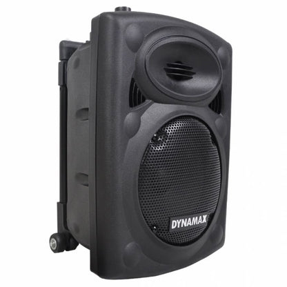 Dynamax PRO101D 250 Watt 10 Inch Active Bluetooth Portable Speaker System with 2 Wireless Handheld Microphone (PRO101 D)