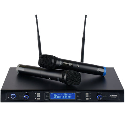 Dynamax RC-U8050 Dual UHF Wireless Mic For Performance Speech Microphone System (RCU8050 RC U8050)