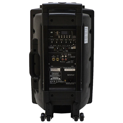 Dynamax PRO151D 450 Watt 15 Inch Active Bluetooth Speaker System with 2 Wireless Handheld Microphone