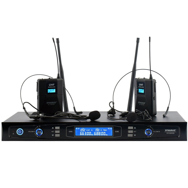 Dynamax RC-U8050 Dual UHF Wireless Mic For Performance Speech Microphone System (RCU8050 RC U8050)