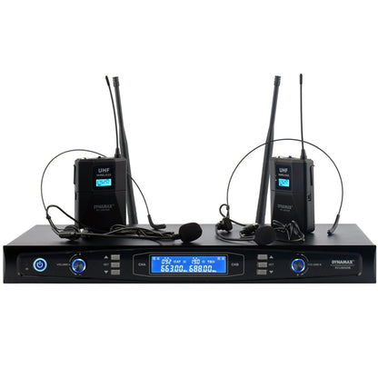 Dynamax RC-U8050 Dual UHF Wireless Mic For Performance Speech Microphone System (RCU8050 RC U8050)