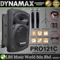 Dynamax PRO121C 250Watt 12 Inch Bluetooth Active Portable PA System Active Speaker with 2 Handheld Microphone
