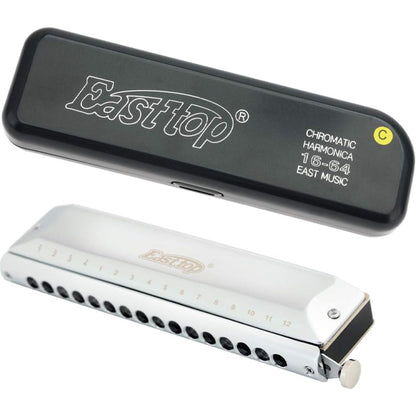 Easttop T1664-C 16 Holes 64 Stainless Steel Tonse Chromatic Harmonica - C Key (T1664)