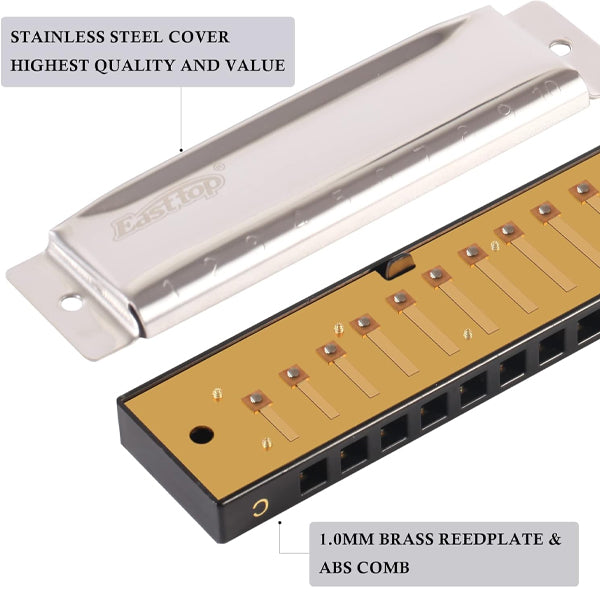 Easttop T10-3 10 Holes Diatonic Stainless Steel Harmonica (T103)