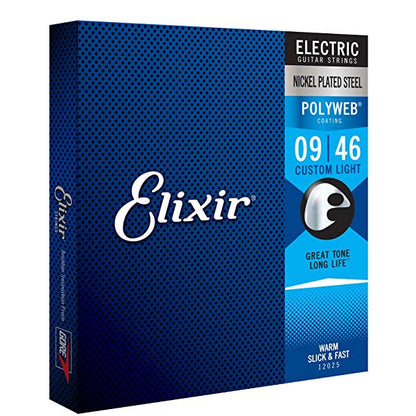 Elixir 12025 Polyweb Electric Guitar Nickel Plated Steel Custom Light (9-46)