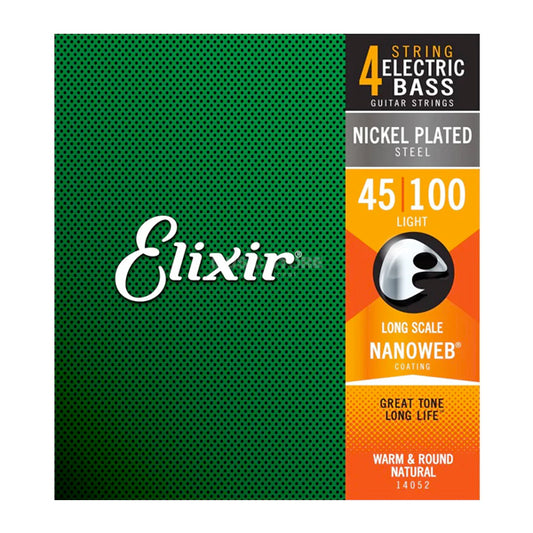 Elixir 14052 Nanoweb Light Long Scale 4 String Electric Bass Guitar String (45-100)