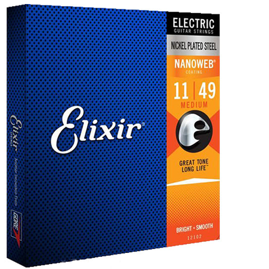 Elixir 12102 Nanoweb Coating Medium Gauge Electric Guitar String (10-46)